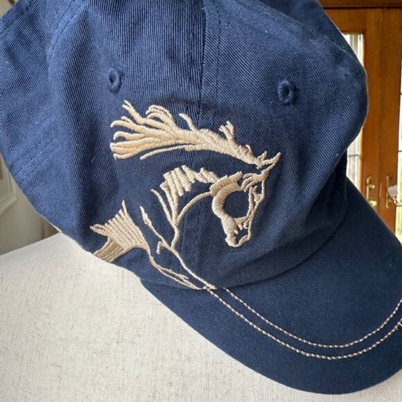AWST International Horse Baseball Cap, Blue Hat with Tan Horse Embroidery, NWT - Picture 2 of 8